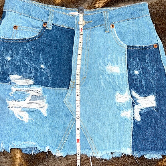Sunset+Spring Patchwork Denim Mini Skirt - Picture 12 of 13